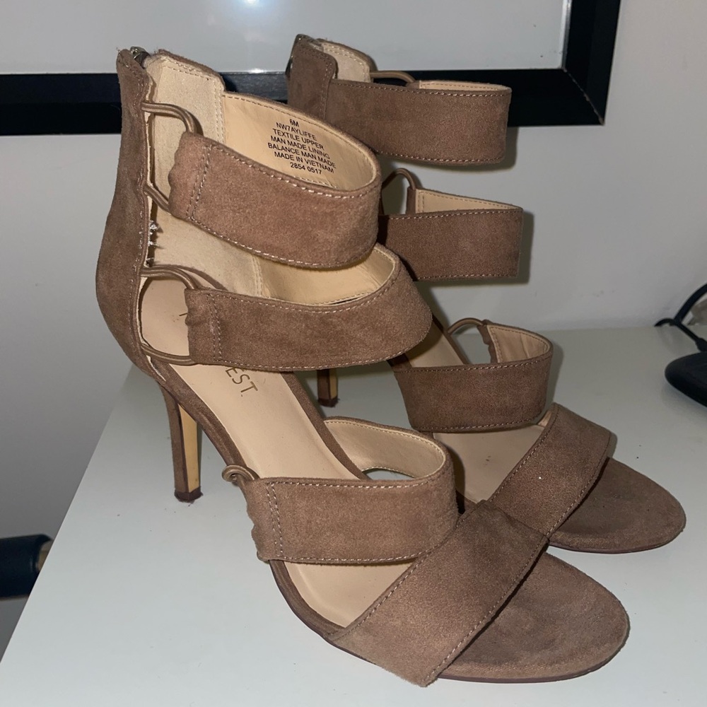 Nine West Tan Strappy Heels